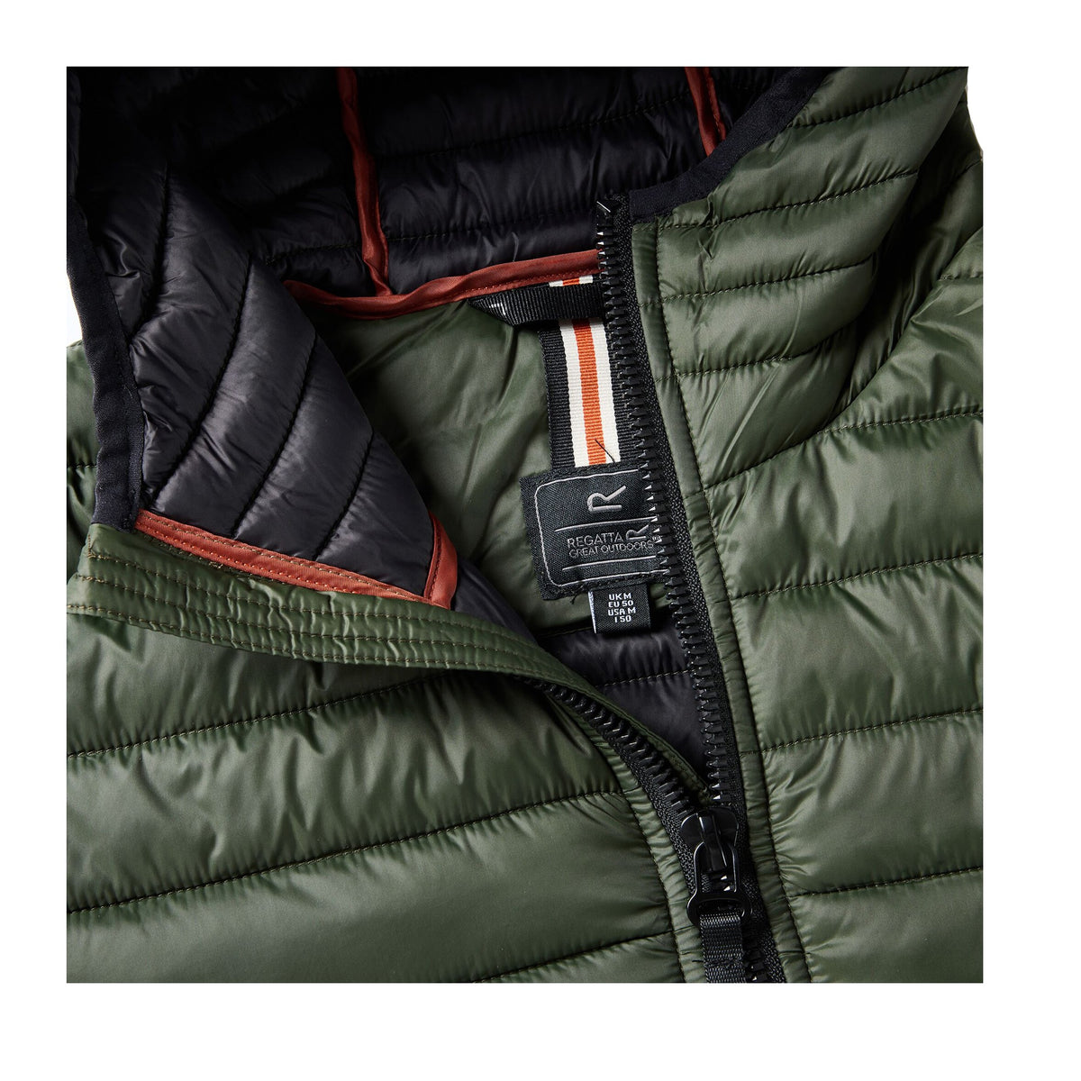 Dark Khaki - Close up - Regatta Mens Haile Padded Jacket