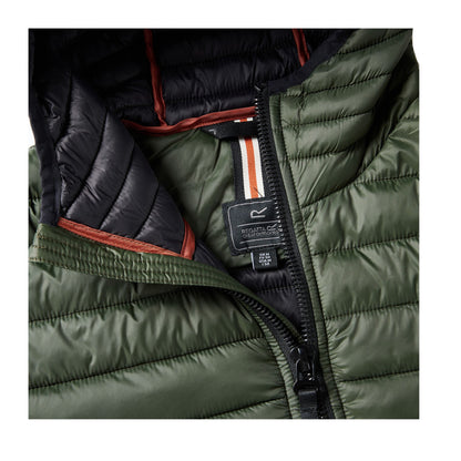 Dark Khaki - Close up - Regatta Mens Haile Padded Jacket