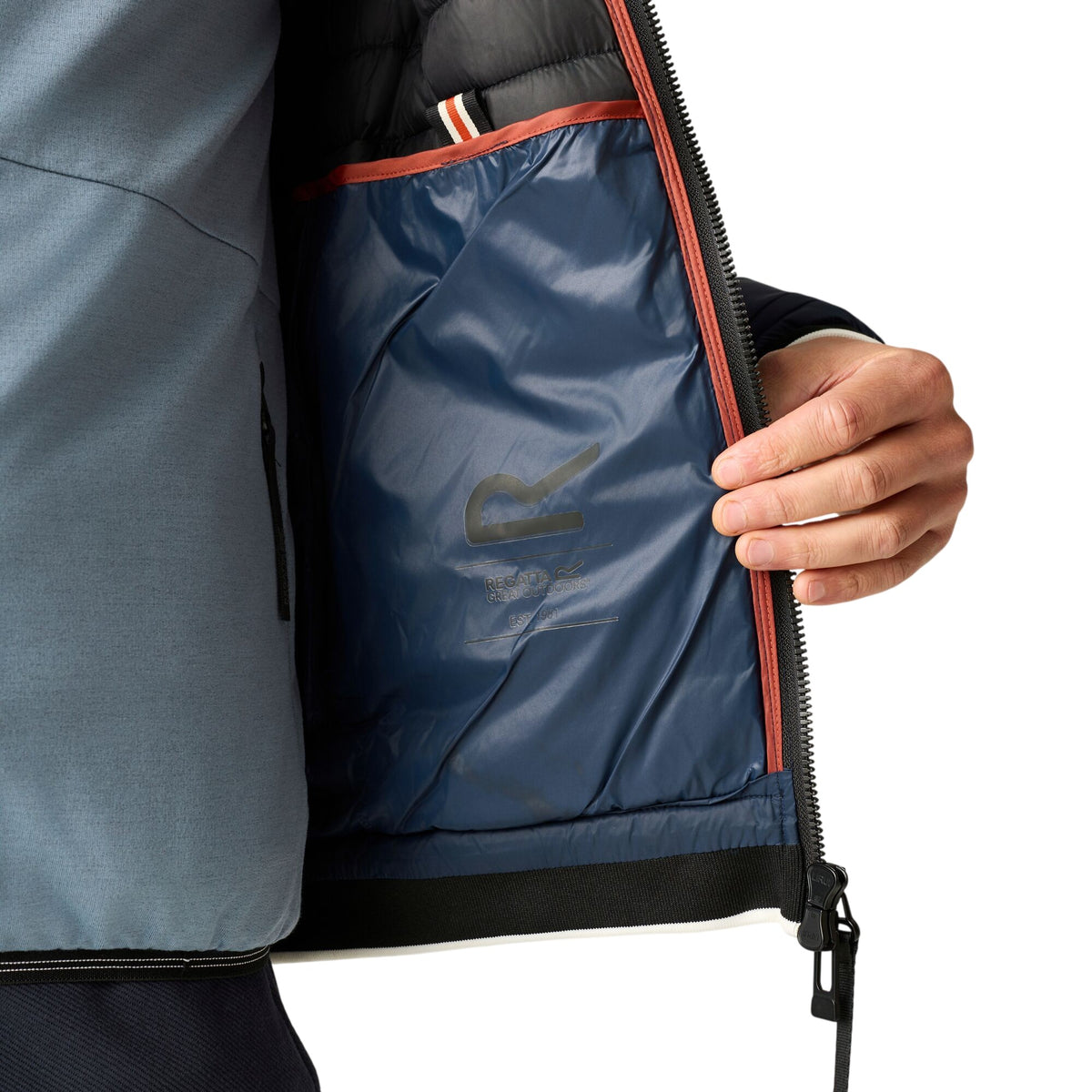 Black - Close up - Regatta Mens Haile Padded Jacket