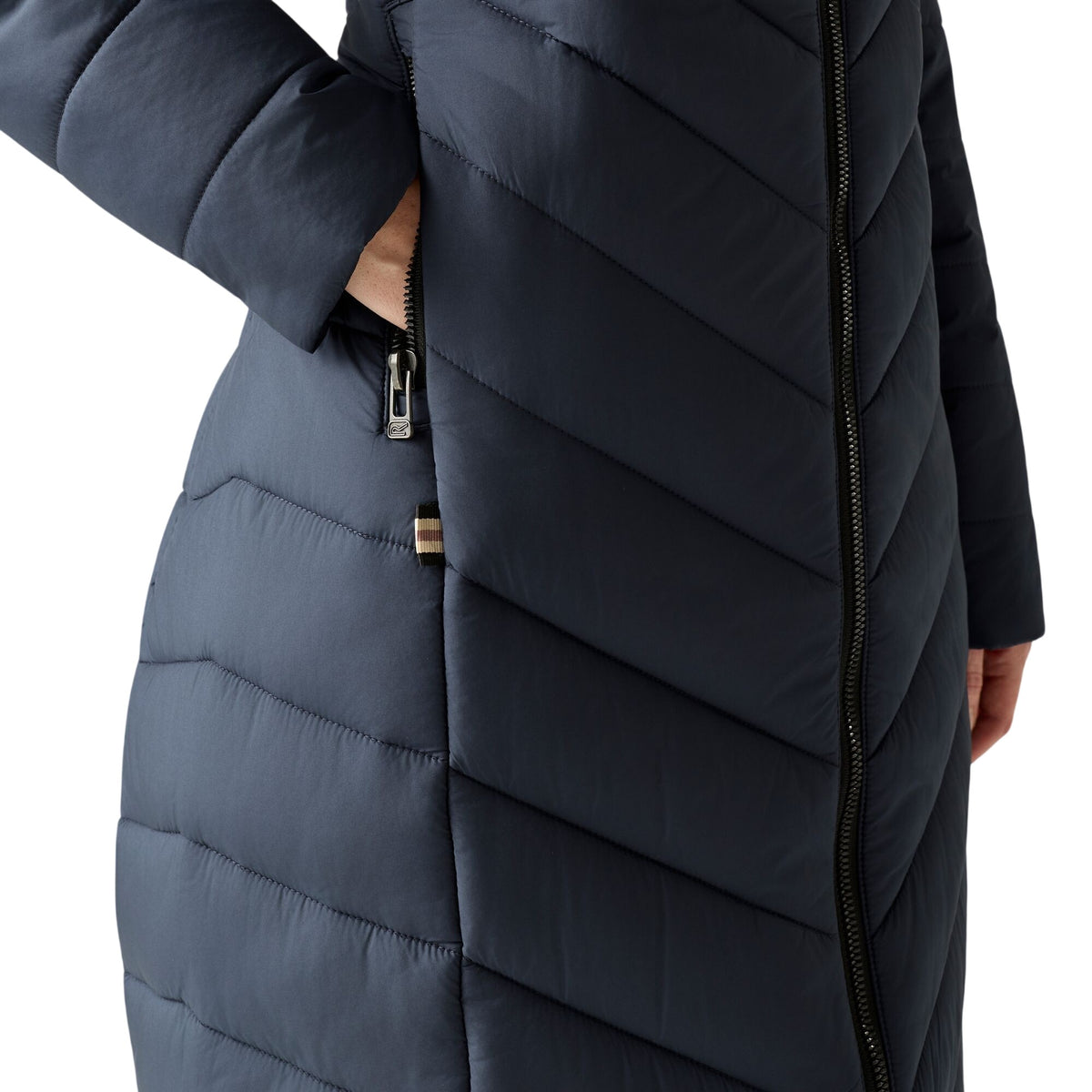 Navy - Close up - Regatta Womens-Ladies Adela Padded Jacket