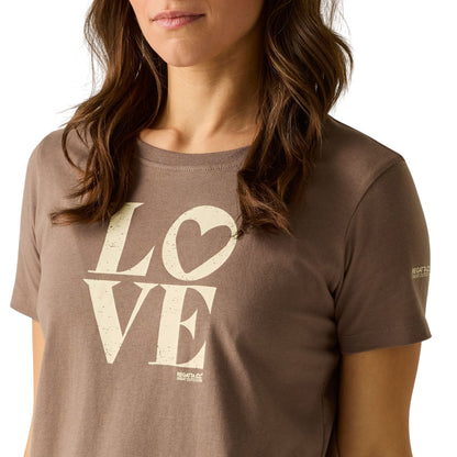 Mocha - Pack Shot - Regatta Womens-Ladies Filandra VX Love T-Shirt