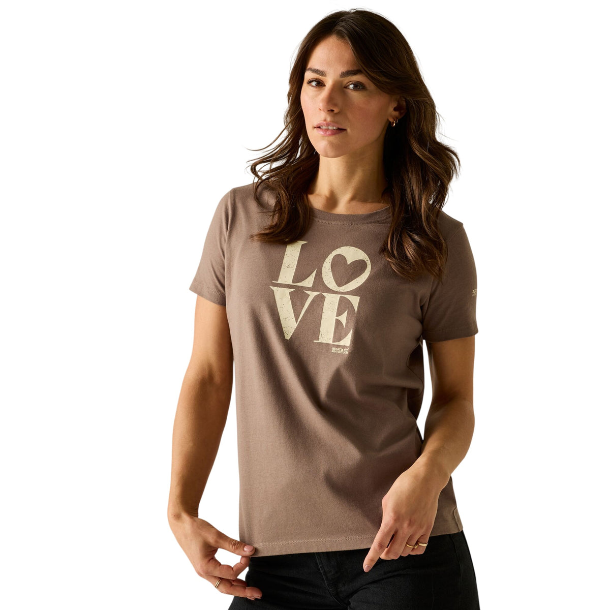 Mocha - Close up - Regatta Womens-Ladies Filandra VX Love T-Shirt