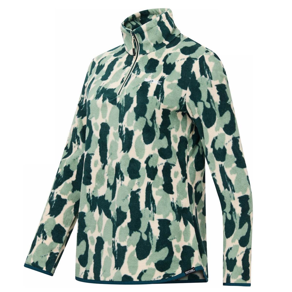 Deep Pine - Side - Regatta Womens-Ladies Margot Brush Stroke Quarter Zip Fleece Top
