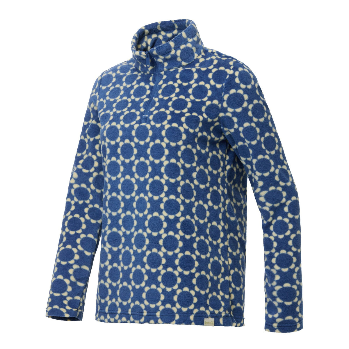 Blue - Side - Regatta Womens-Ladies Orla Kelly Daisy Hoop Quarter Zip Fleece Top