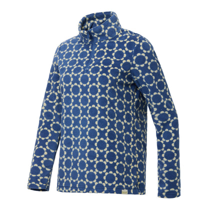 Blue - Side - Regatta Womens-Ladies Orla Kelly Daisy Hoop Quarter Zip Fleece Top