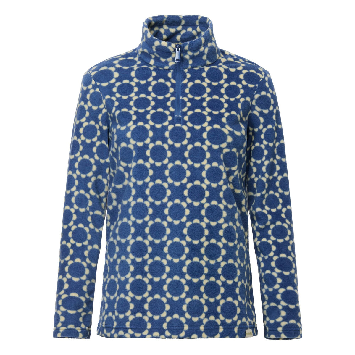 Blue - Front - Regatta Womens-Ladies Orla Kelly Daisy Hoop Quarter Zip Fleece Top