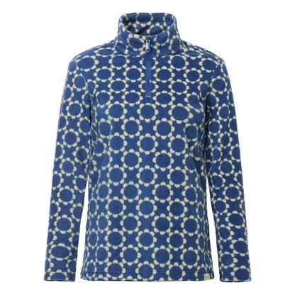 Blue - Front - Regatta Womens-Ladies Orla Kelly Daisy Hoop Quarter Zip Fleece Top