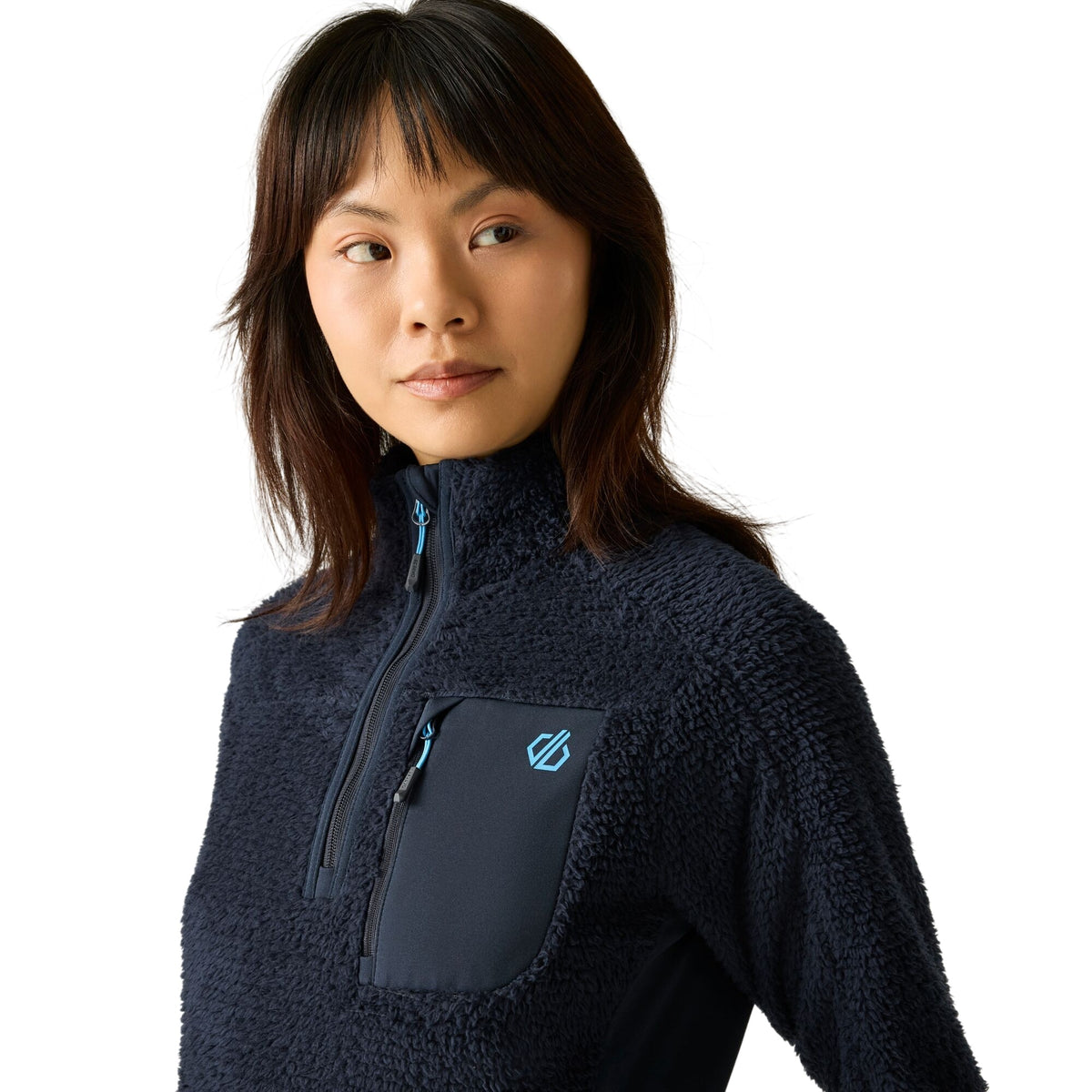 Navy - Pack Shot - Dare 2B Womens-Ladies Levitate Technical Half Zip Fleece Jacket