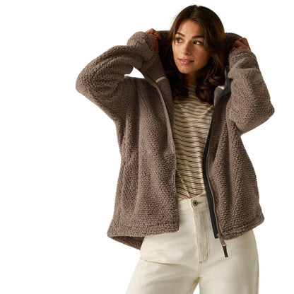 Mocha - Close up - Regatta Womens-Ladies Evelina Full Zip Fleece Jacket