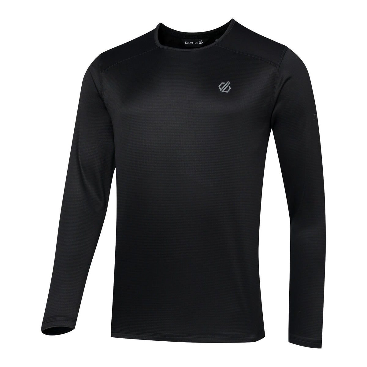 Black - Side - Dare 2B Mens Ventura Grid Crew Neck Fleece Top