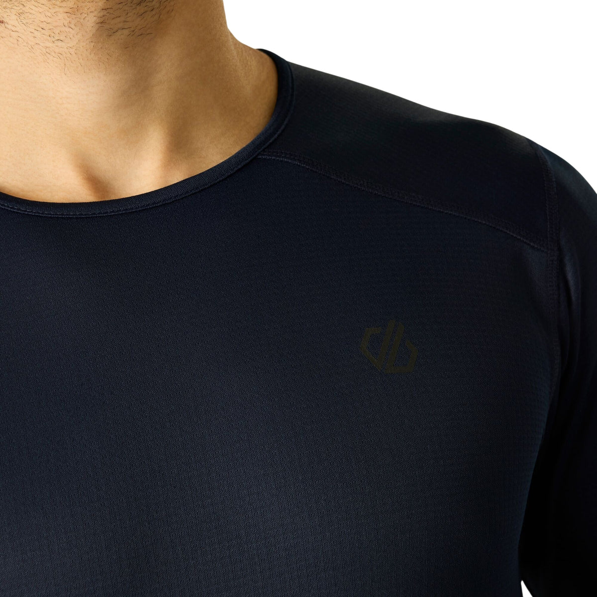 Black - Pack Shot - Dare 2B Mens Ventura Grid Crew Neck Fleece Top