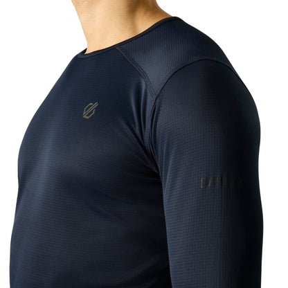 Navy - Lifestyle - Dare 2B Mens Ventura Grid Crew Neck Fleece Top