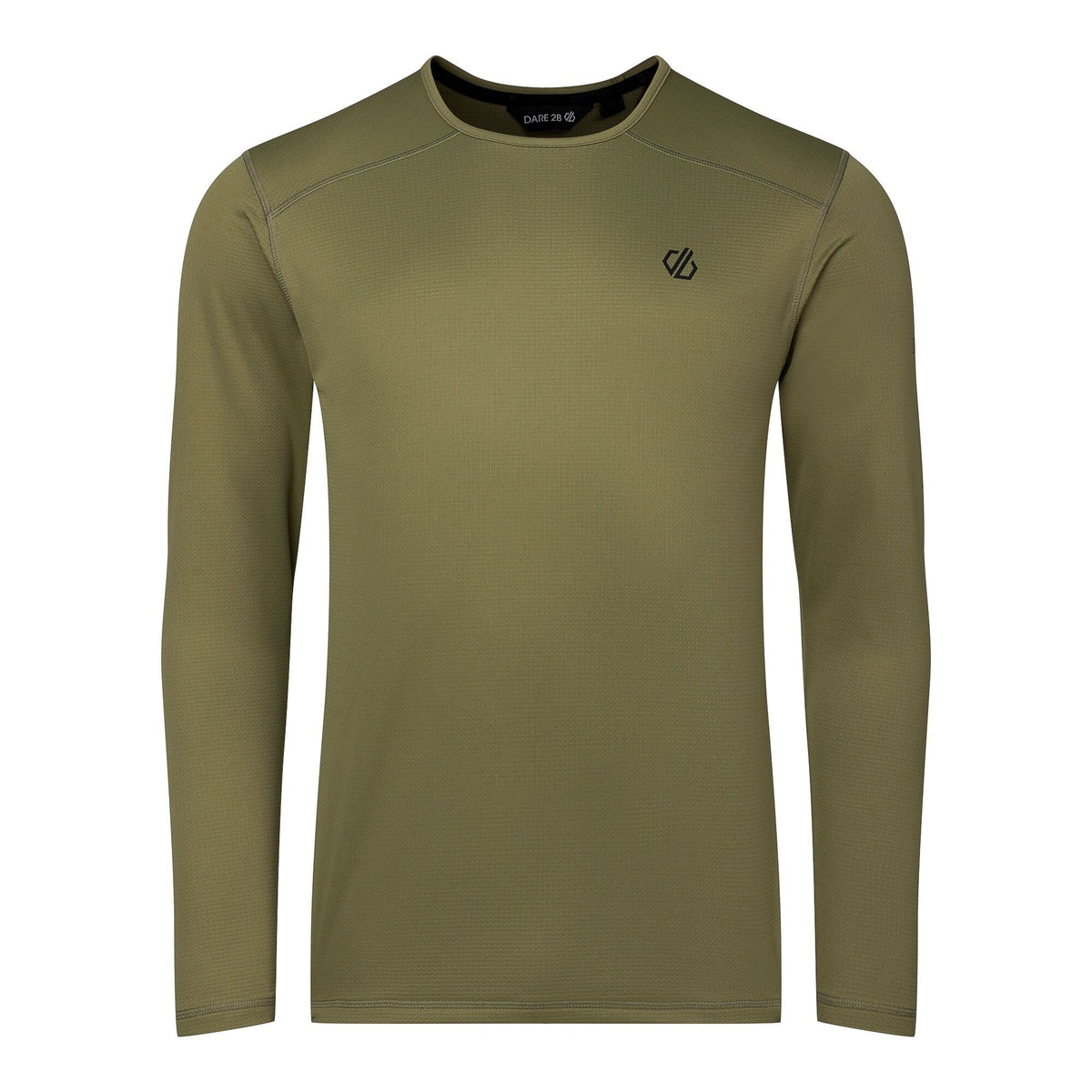 Martini Olive - Front - Dare 2B Mens Ventura Grid Crew Neck Fleece Top