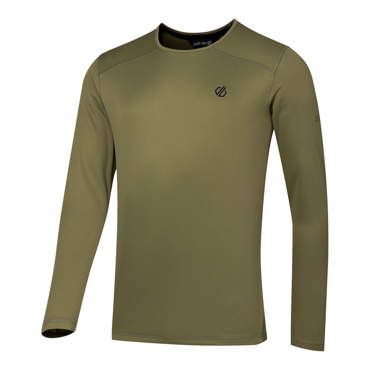 Martini Olive - Side - Dare 2B Mens Ventura Grid Crew Neck Fleece Top