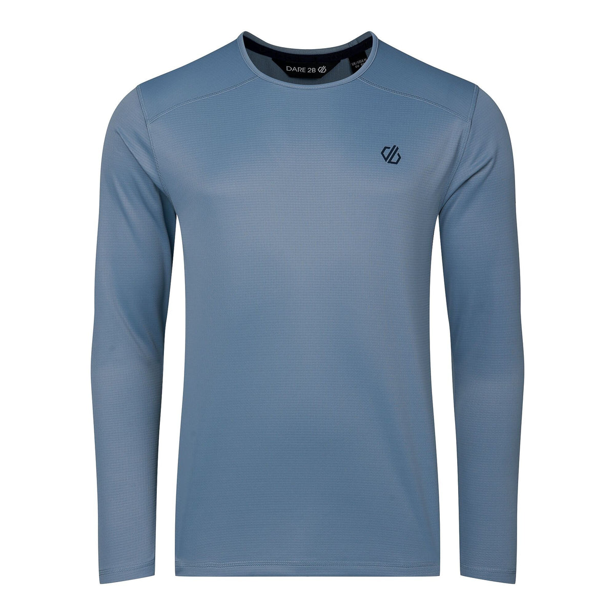 Dusky Blue - Front - Dare 2B Mens Ventura Grid Crew Neck Fleece Top