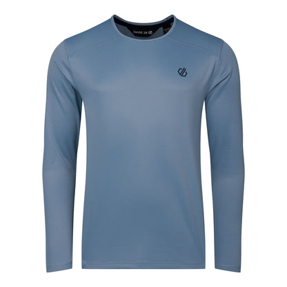 Dusky Blue - Front - Dare 2B Mens Ventura Grid Crew Neck Fleece Top