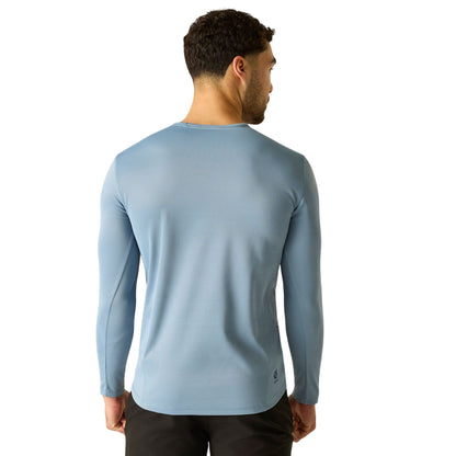 Dusky Blue - Pack Shot - Dare 2B Mens Ventura Grid Crew Neck Fleece Top
