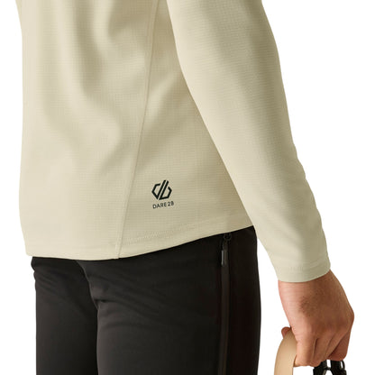 Almond Milk - Close up - Dare 2B Mens Ventura Grid Crew Neck Fleece Top