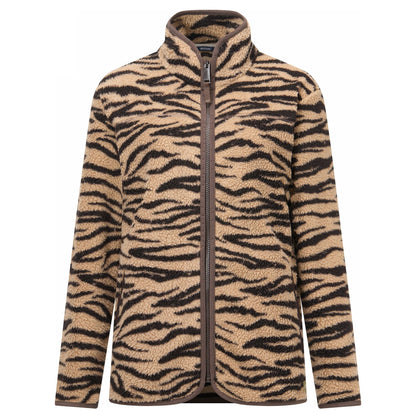 Barleycorn - Front - Regatta Womens-Ladies Frankie Zebra Print Borg Full Zip Fleece Jacket