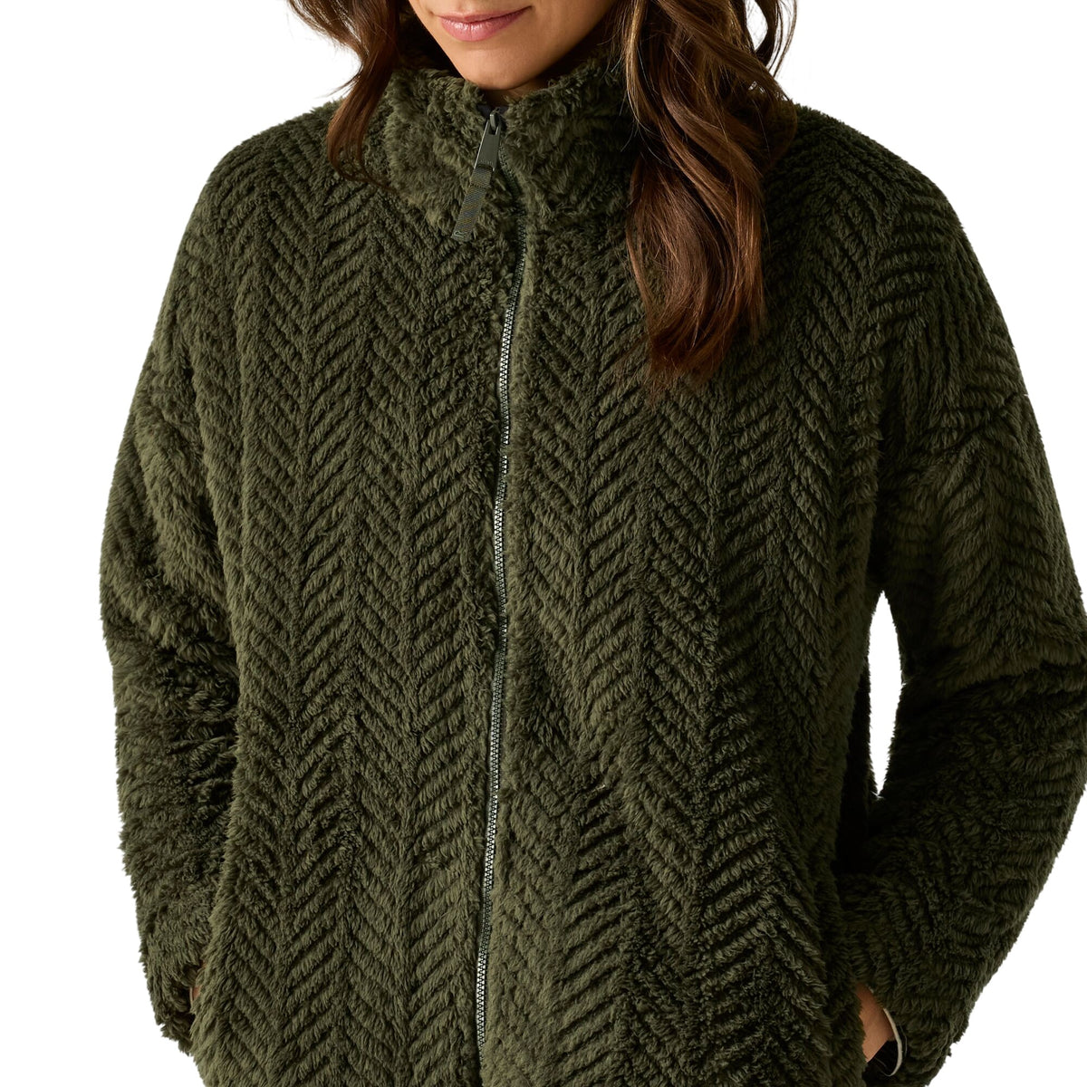 Dark Khaki - Pack Shot - Regatta Womens-Ladies Ayana Full Zip Fleece Jacket