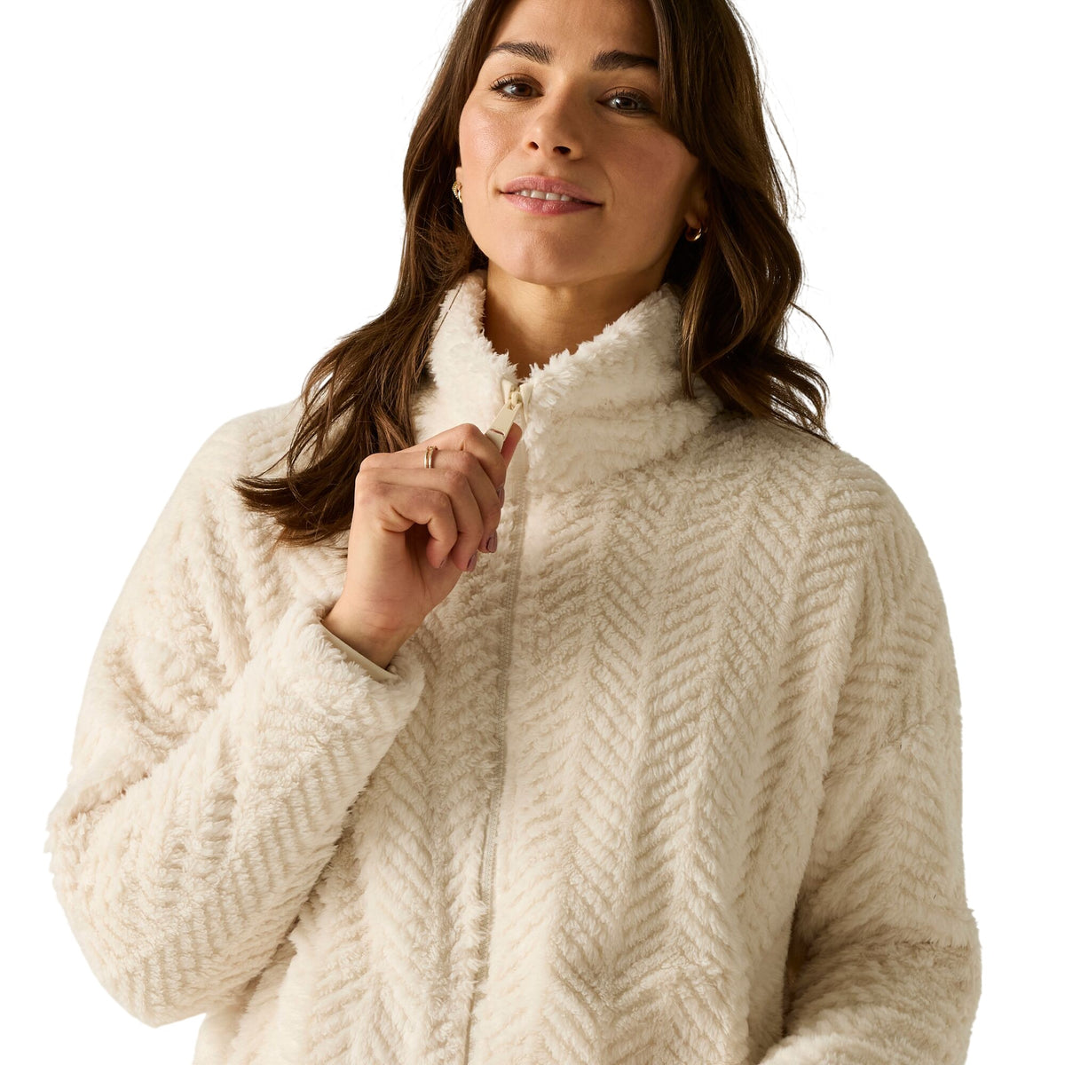 Light Vanilla - Close up - Regatta Womens-Ladies Ayana Full Zip Fleece Jacket