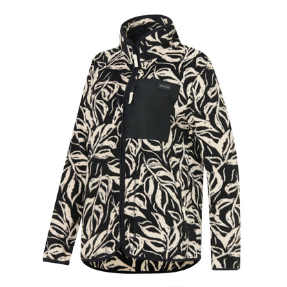 Black-White - Side - Regatta Womens-Ladies Frankie Leaf Print Full Zip Fleece Jacket
