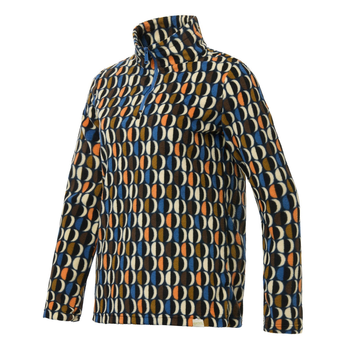 Navy-Multicoloured - Side - Regatta Womens-Ladies Orla Kiely Oval Half Zip Fleece Top
