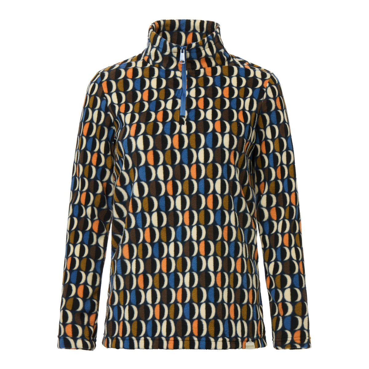 Navy-Multicoloured - Front - Regatta Womens-Ladies Orla Kiely Oval Half Zip Fleece Top