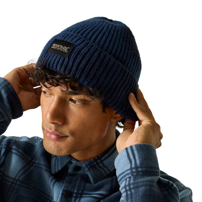 Aviator Blue-Navy - Close up - Regatta Unisex Adult Connora Fisherman Tie Dye Beanie