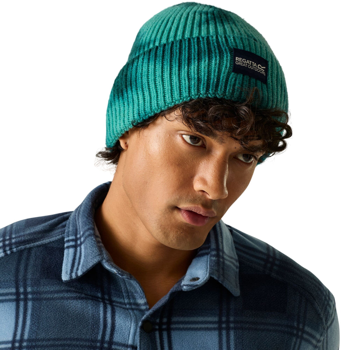 Turquoise-Mediterranea - Pack Shot - Regatta Unisex Adult Connora Fisherman Tie Dye Beanie