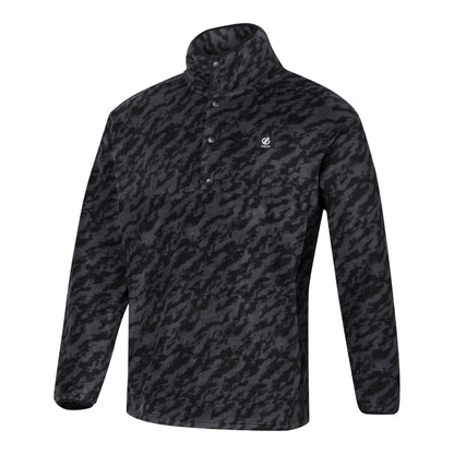 Black - Side - Dare 2B Mens Marble Quarter Zip Fleece Top