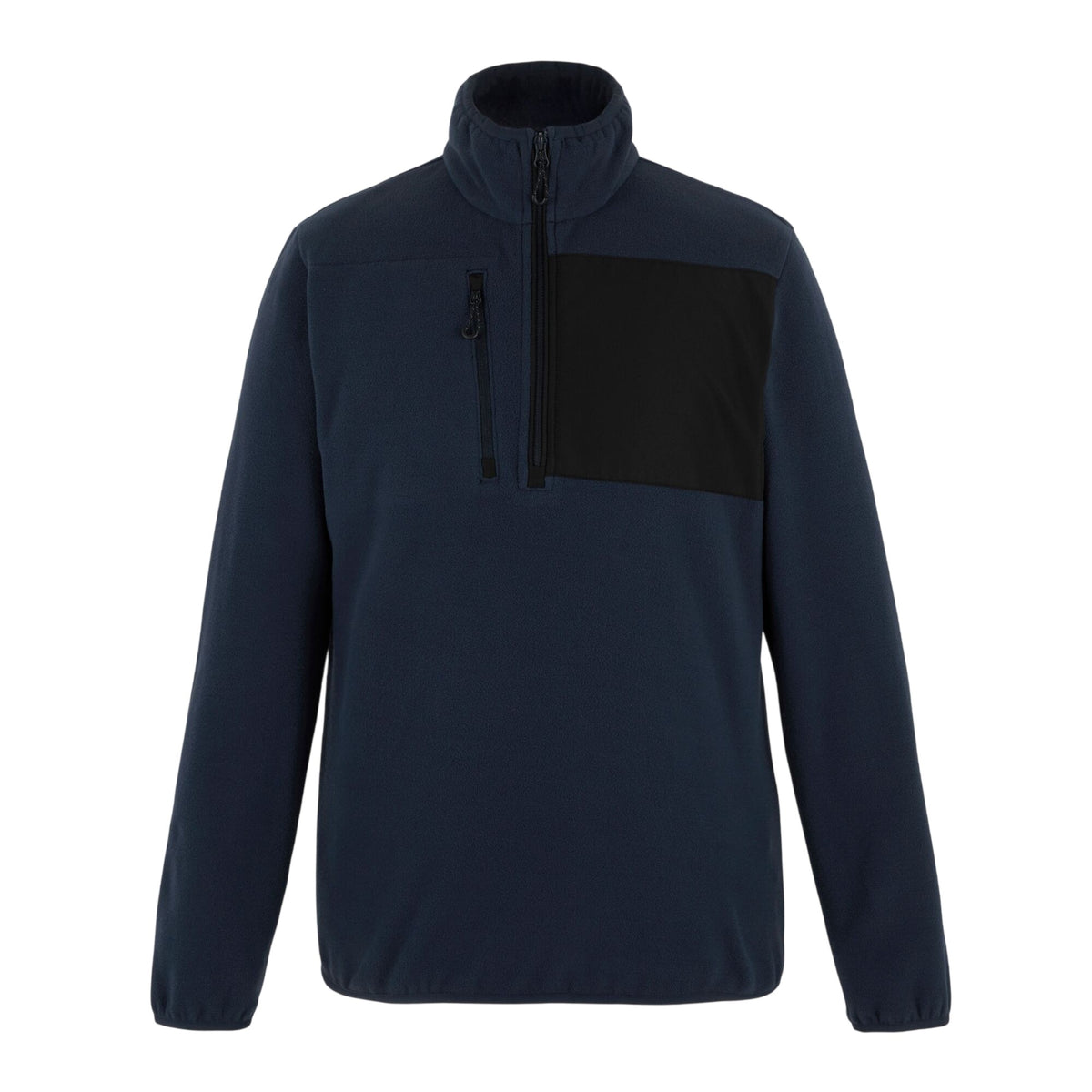 Navy-Black - Front - Regatta Mens Active Microfleece Quarter Zip Fleece Top