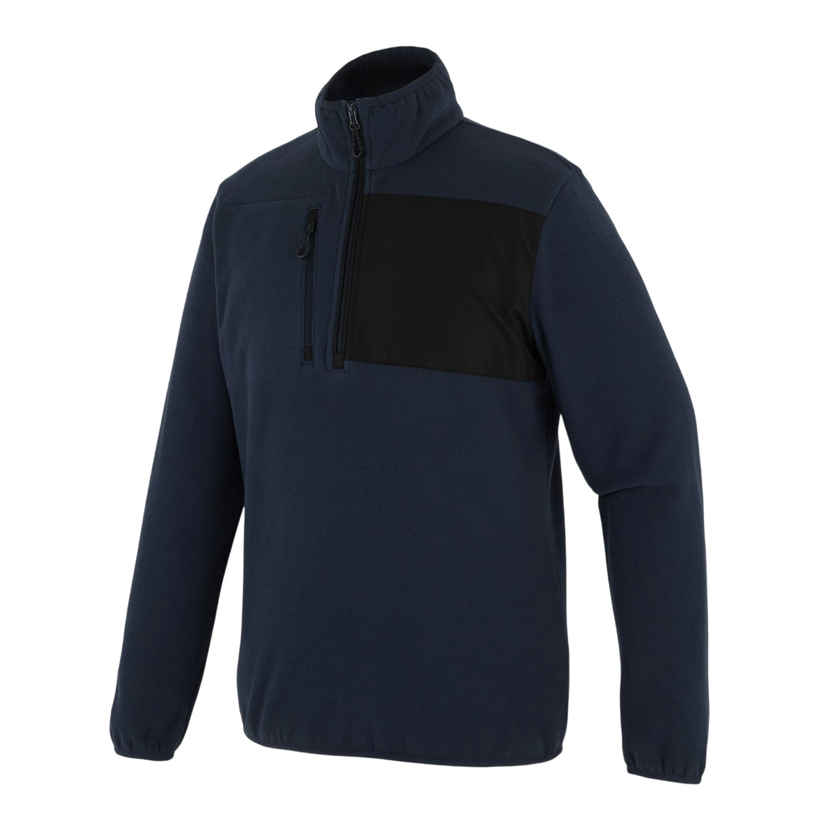 Navy-Black - Side - Regatta Mens Active Microfleece Quarter Zip Fleece Top