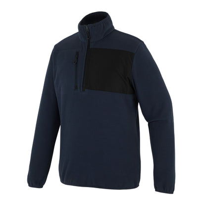 Navy-Black - Side - Regatta Mens Active Microfleece Quarter Zip Fleece Top