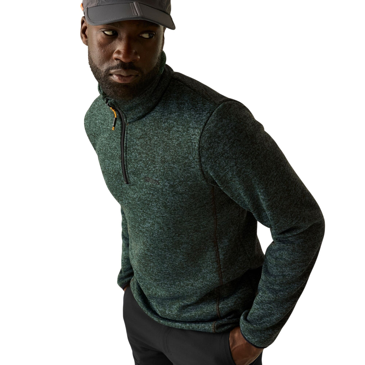 Dark Forest Green - Pack Shot - Regatta Mens Newhill Half Zip Fleece Top