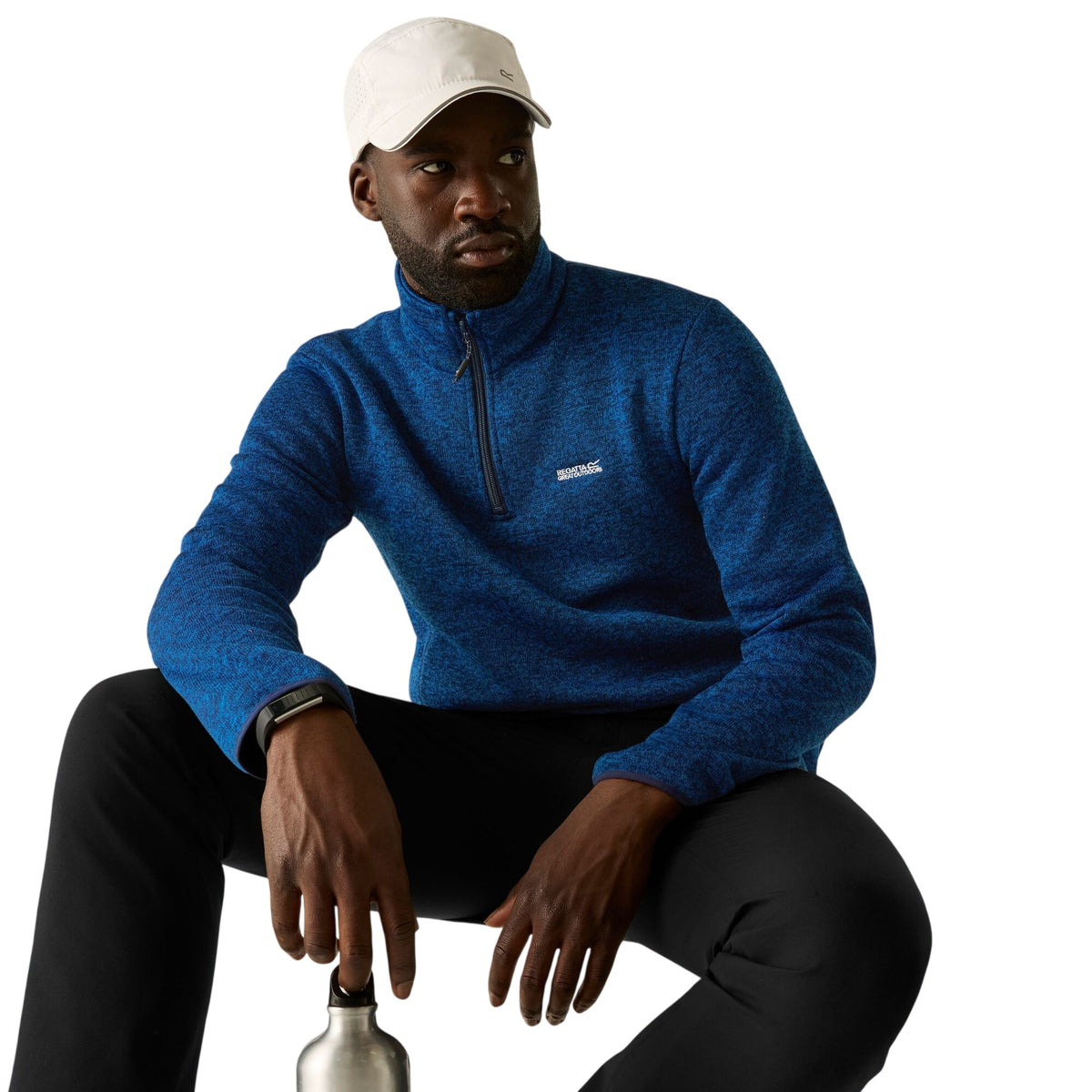 Aviator Blue - Close up - Regatta Mens Newhill Half Zip Fleece Top