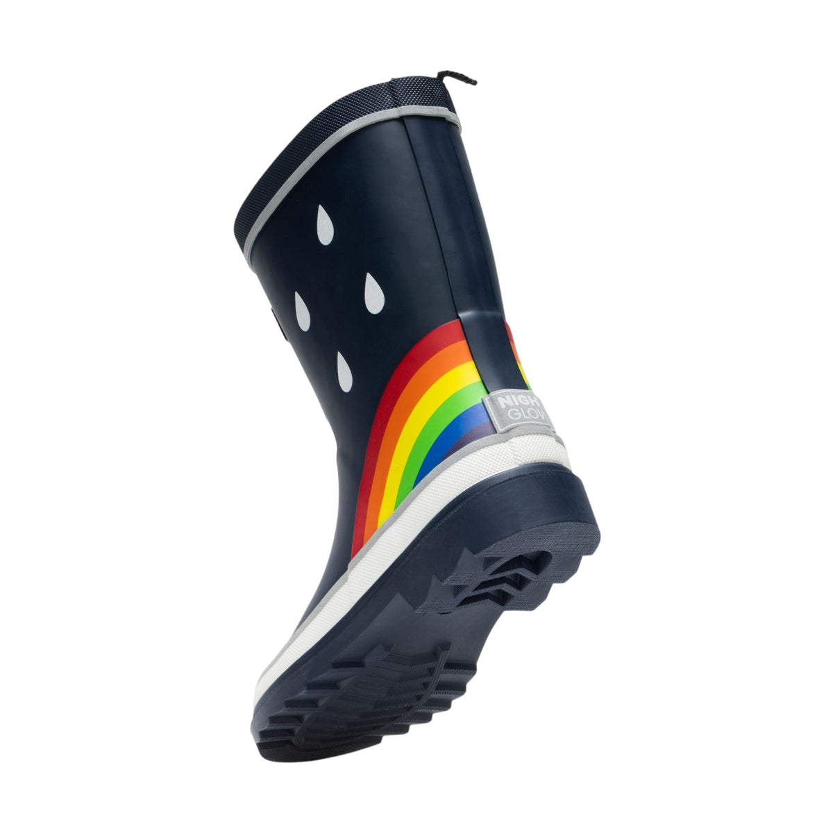 Navy - Close up - Regatta Childrens-Kids Mudplay III Rainbow Wellington Boots