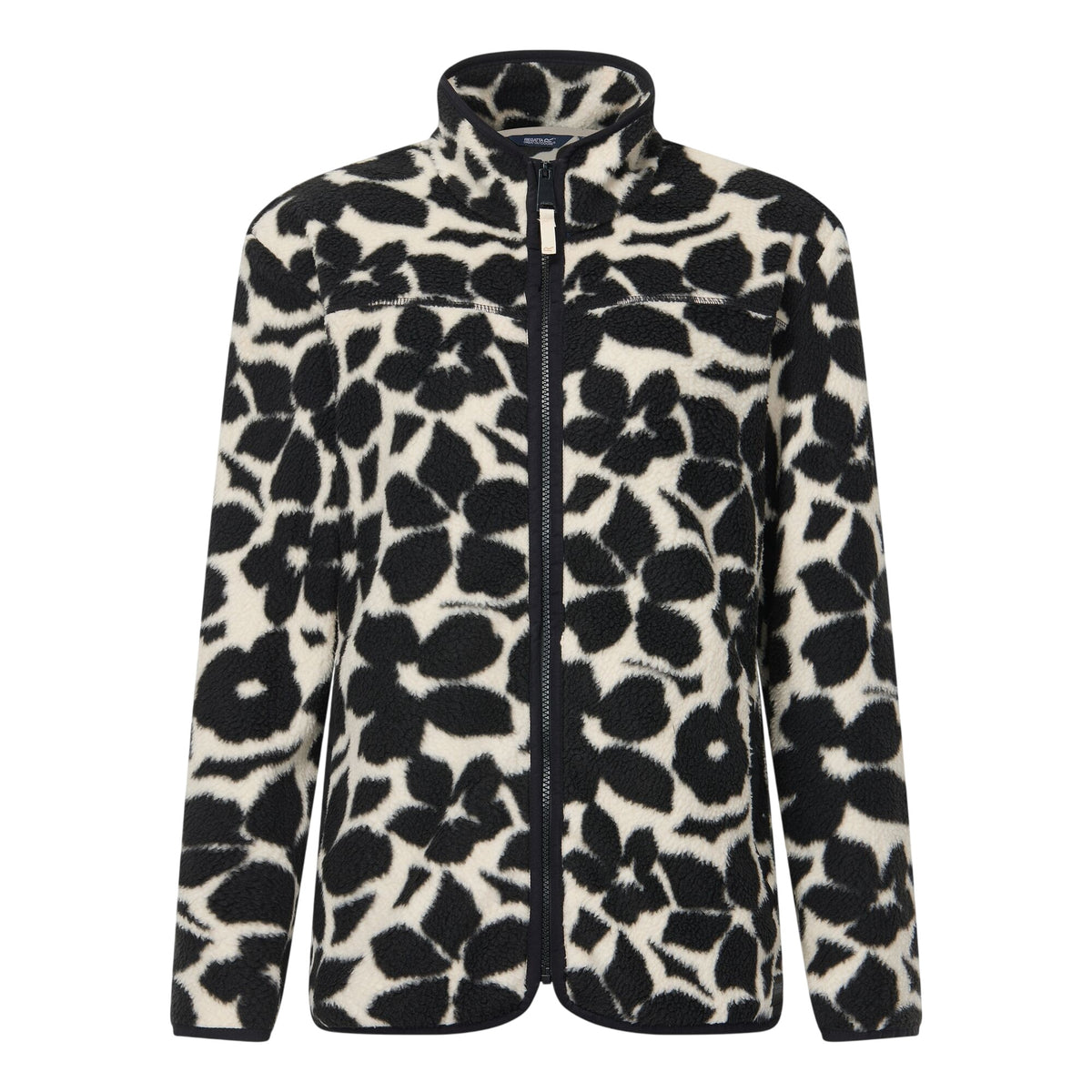 Monochrome-Shadow - Front - Regatta Womens-Ladies Frankie Floral Borg Full Zip Fleece Jacket