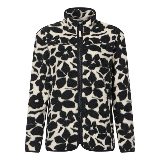 Monochrome-Shadow - Front - Regatta Womens-Ladies Frankie Floral Borg Full Zip Fleece Jacket