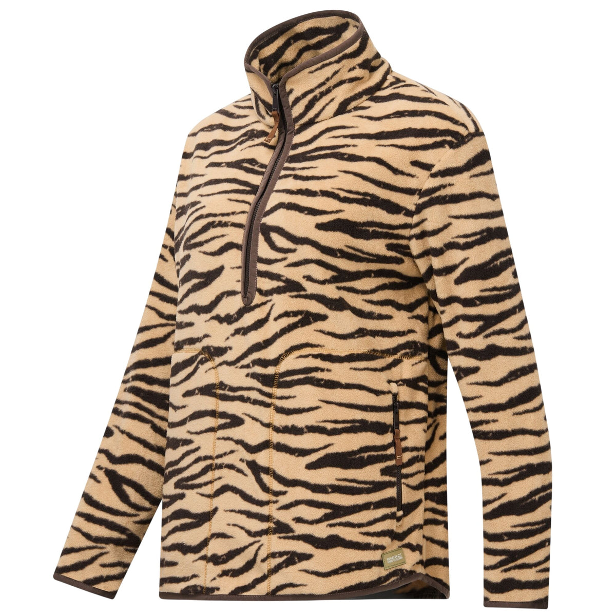Barleycorn - Side - Regatta Womens-Ladies Frankie Zebra Print Half Zip Fleece Top