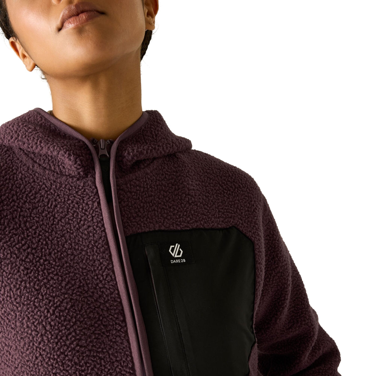 Huckleberry - Pack Shot - Dare 2B Womens-Ladies Firn Borg Hooded Fleece
