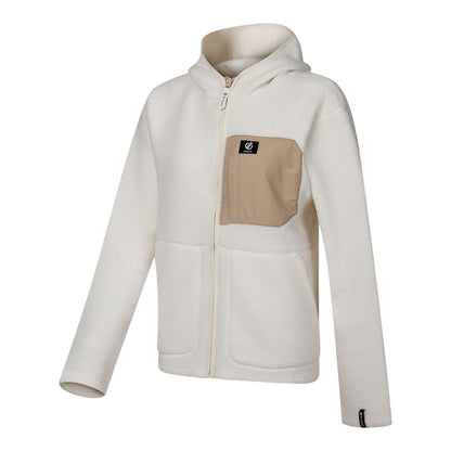 Egret - Side - Dare 2B Womens-Ladies Firn Borg Hooded Fleece
