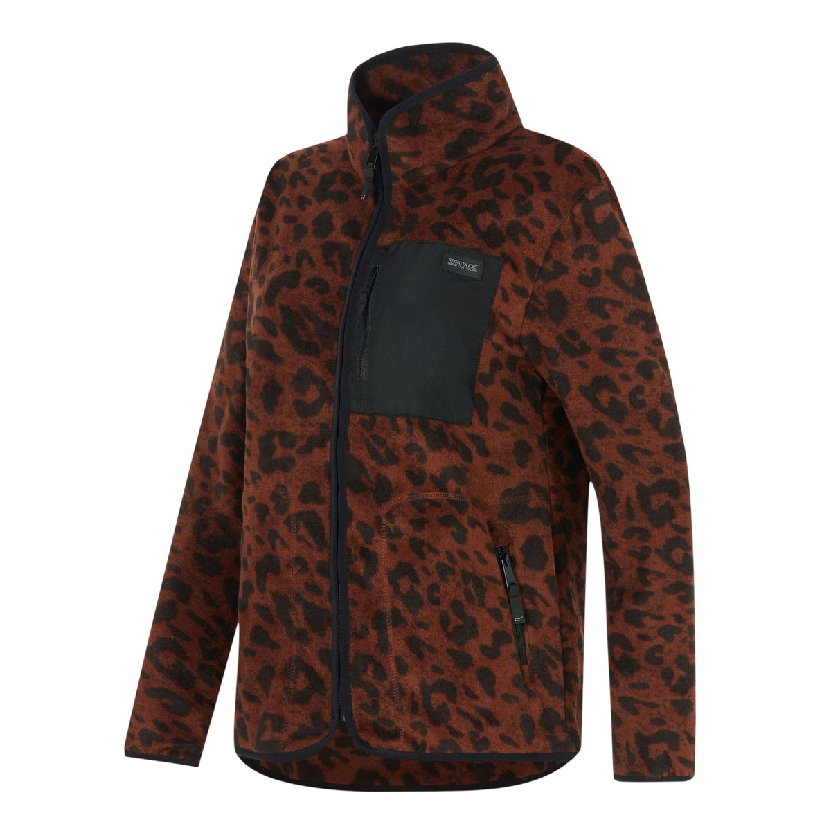 Dark - Side - Regatta Womens-Ladies Frankie Leopard Full Zip Fleece Jacket