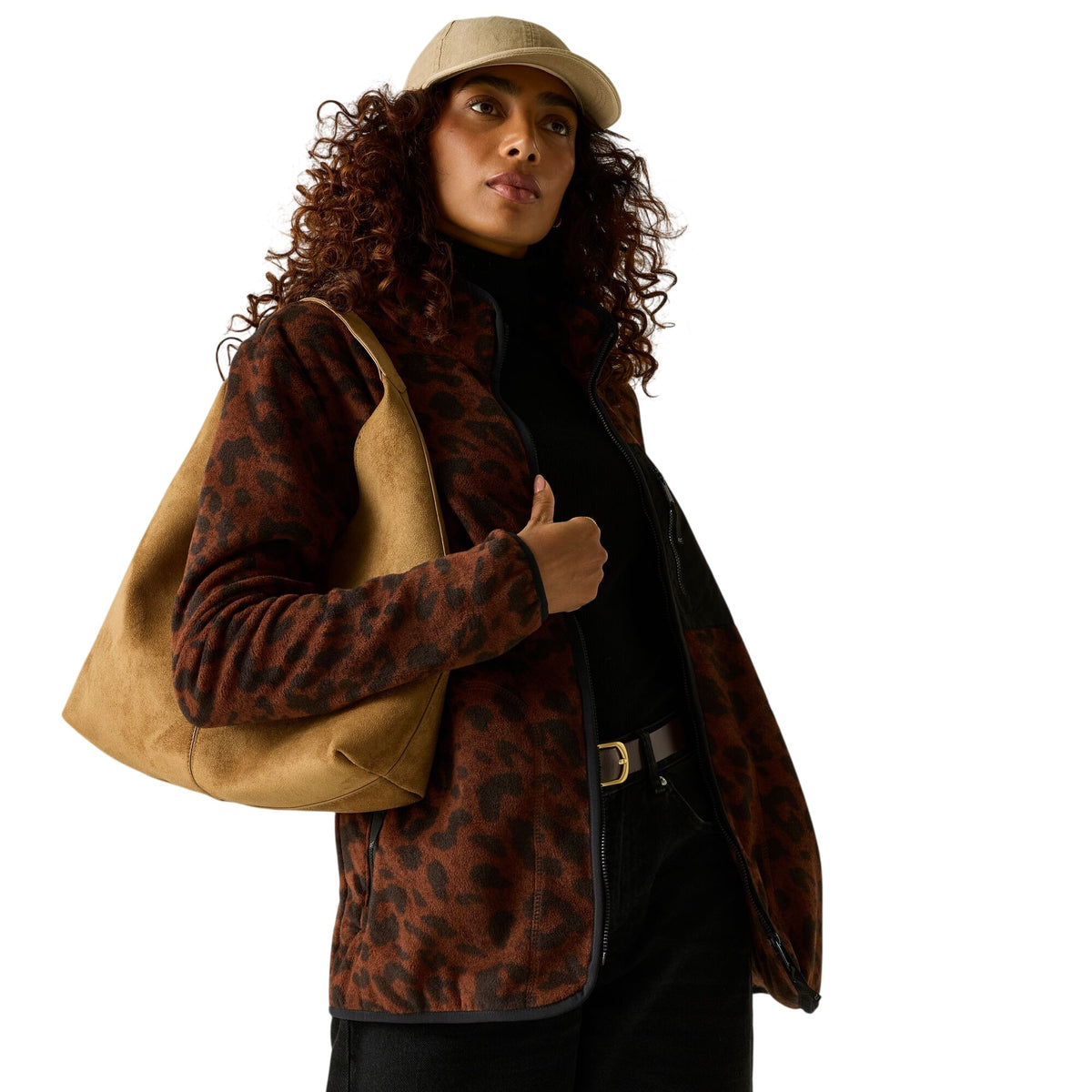Dark - Close up - Regatta Womens-Ladies Frankie Leopard Full Zip Fleece Jacket