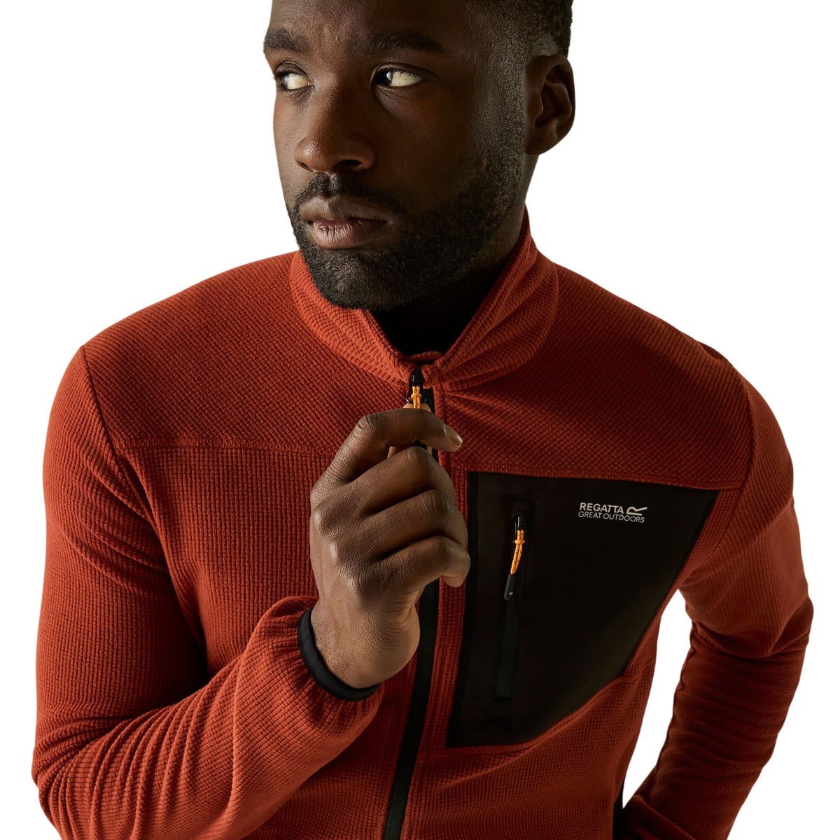 Burnt Henna-Black - Lifestyle - Regatta Mens Eadle Logo Full Zip Fleece
