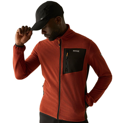 Burnt Henna-Black - Pack Shot - Regatta Mens Eadle Logo Full Zip Fleece