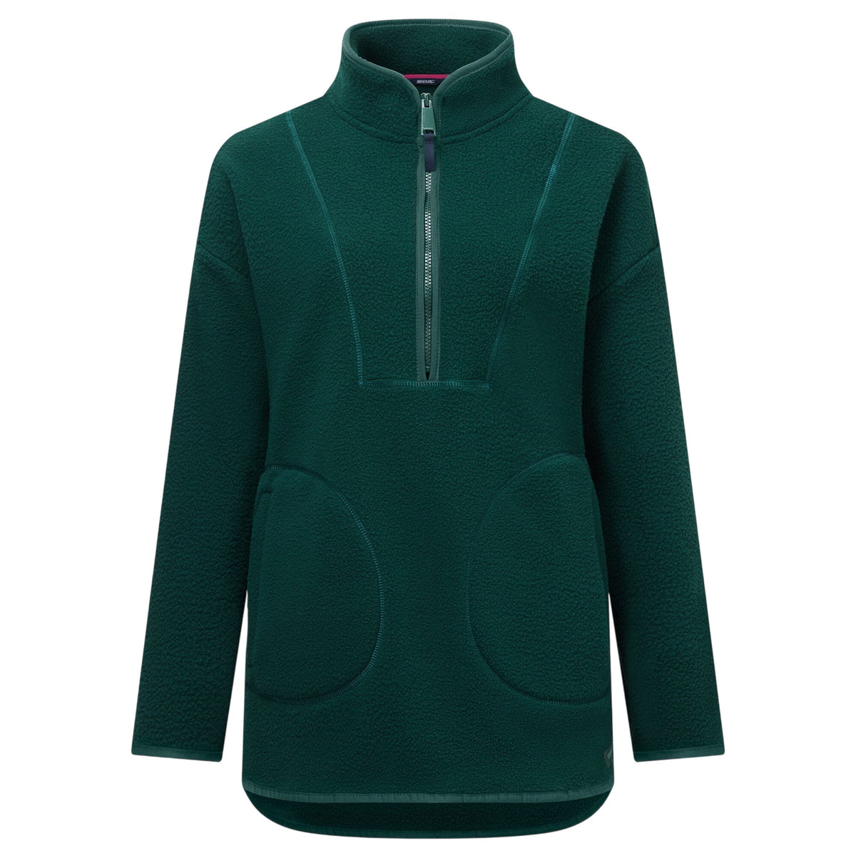 Deep Pine - Front - Regatta Womens-Ladies Frankie Borg Half Zip Longline Fleece Top