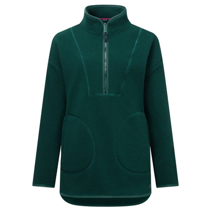 Deep Pine - Front - Regatta Womens-Ladies Frankie Borg Half Zip Longline Fleece Top