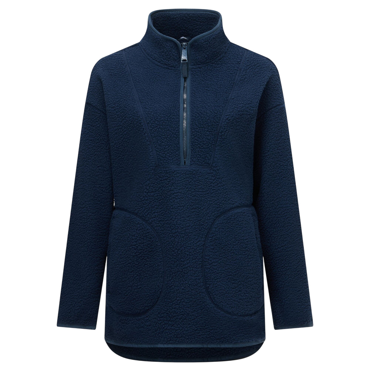 Navy - Front - Regatta Womens-Ladies Frankie Borg Half Zip Longline Fleece Top