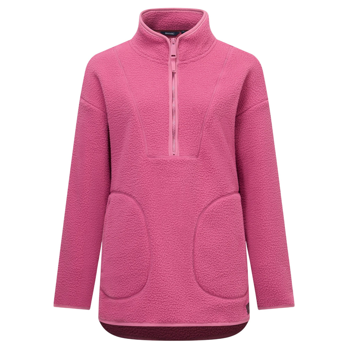 Violet - Front - Regatta Womens-Ladies Frankie Borg Half Zip Longline Fleece Top